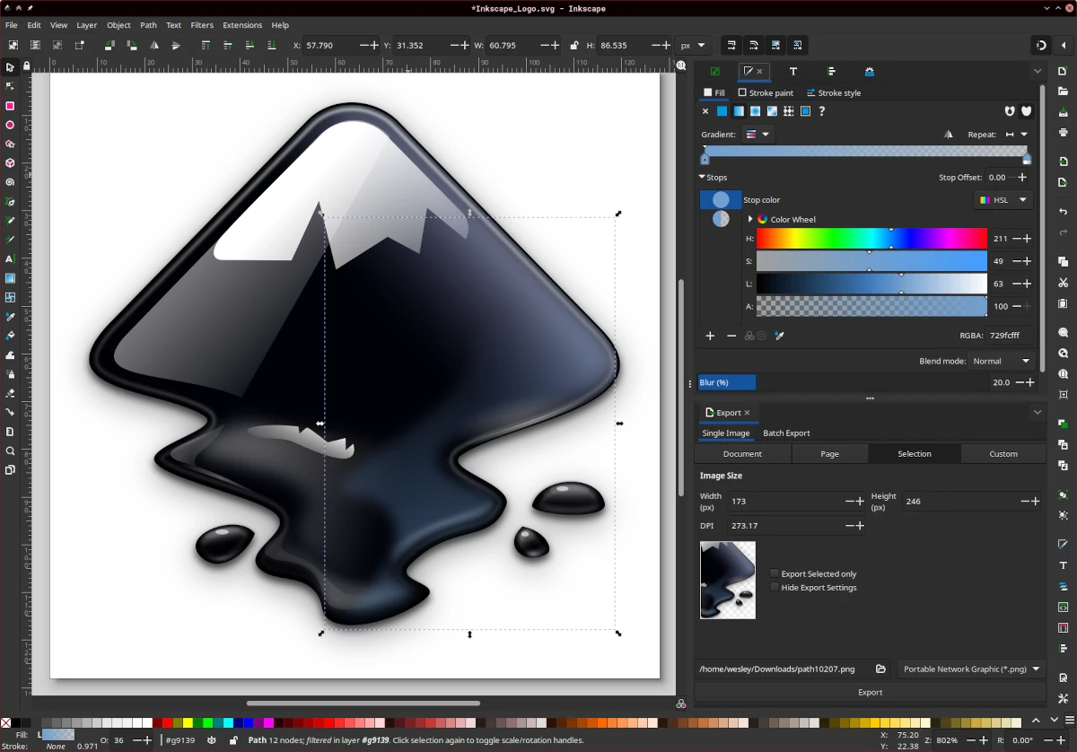 Inkscape screenshot